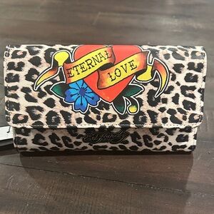Ed Hardy Eternal Love Leopard Wallet